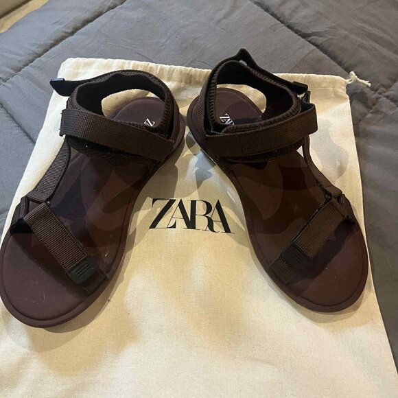 Zara - SANDALS WITH ADHESIVE STRAPS - NEVER WORN - size 6 - Picture 2 of 6